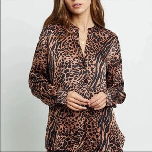 Rails shirt in pearl cinnamon mixed animal print